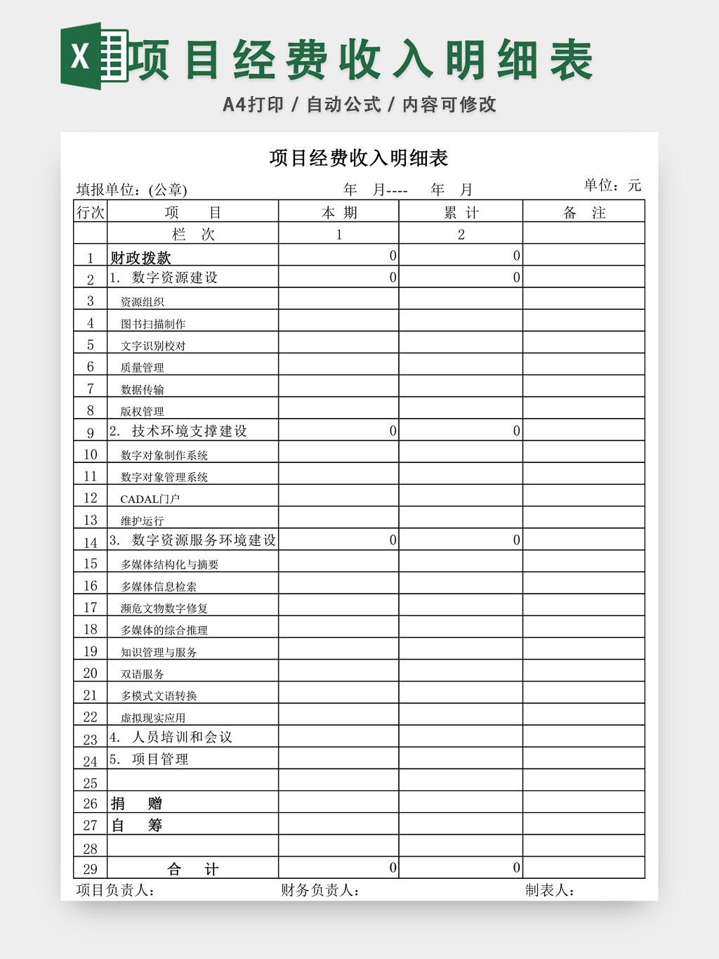 财务季度报表模板excel格式下载-华军软件园